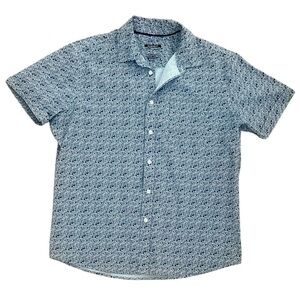 Apt. 9 Men's Casual Blue and White Button Down Shirt